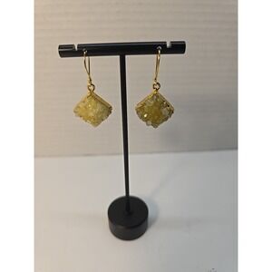 Bansri Druzy Dangle Earrings Yellow